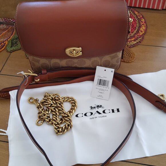 New Coach Cassie 19 in Signature Tan and Rust CV436 - Picture 1 of 10